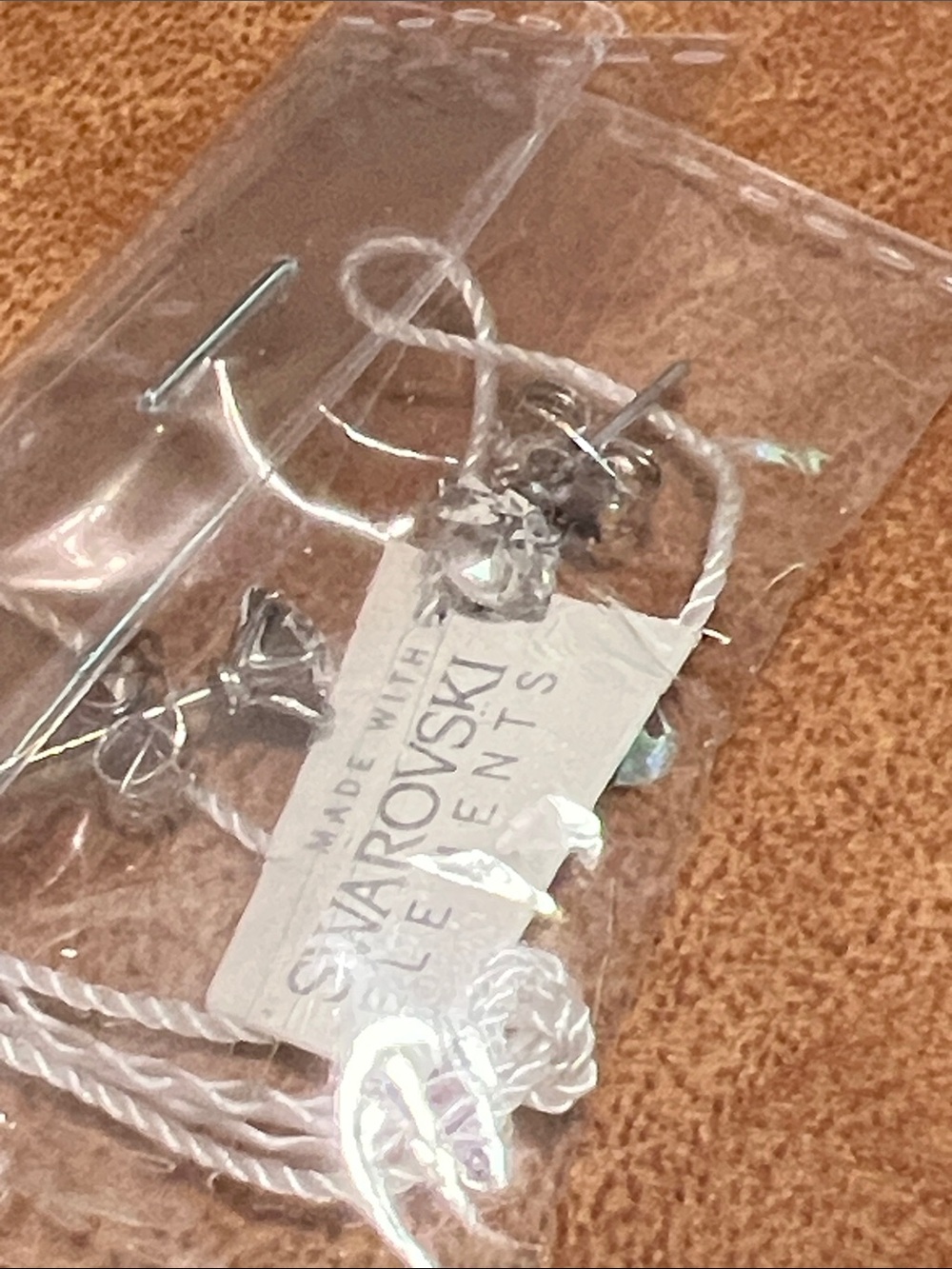 Swarovski Elements Light Blue Toned Stud Earings - Picture 3 of 3